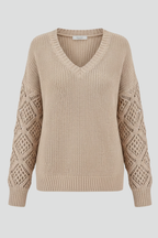 Jersey de mujer con escote en V y mangas largas
