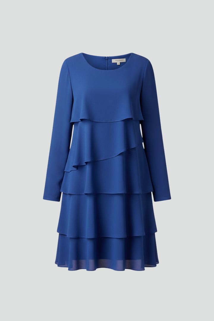 Vestito donna con maniche lunghe e orlo svasato
