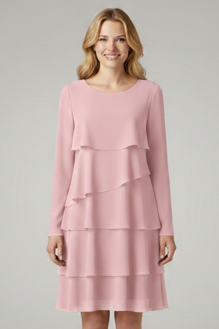 Vestito donna con maniche lunghe e orlo svasato