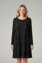 Vestito donna con maniche lunghe e orlo svasato