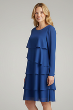 Vestito donna con maniche lunghe e orlo svasato