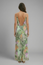 Robe maxi femme châle amovible manches longues