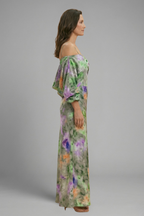 Robe maxi femme châle amovible manches longues