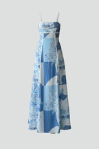 Vestito maxi donna a fantasia senza maniche