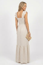 Robe maxi femme à carreaux