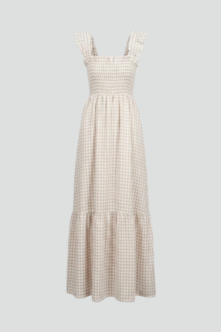 Robe maxi femme à carreaux