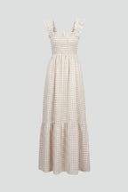 Robe maxi femme à carreaux