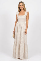 Robe maxi femme à carreaux