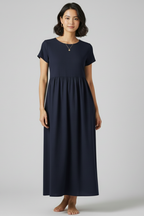 Robe maxi femme décolleté simple bas droit