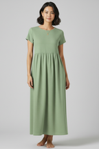 Robe maxi femme décolleté simple bas droit