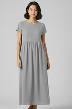 Robe maxi femme décolleté simple bas droit