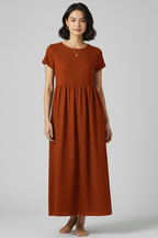 Robe maxi femme décolleté simple bas droit