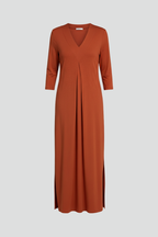 Vestido maxi de mujer con escote en V y abertura lateral