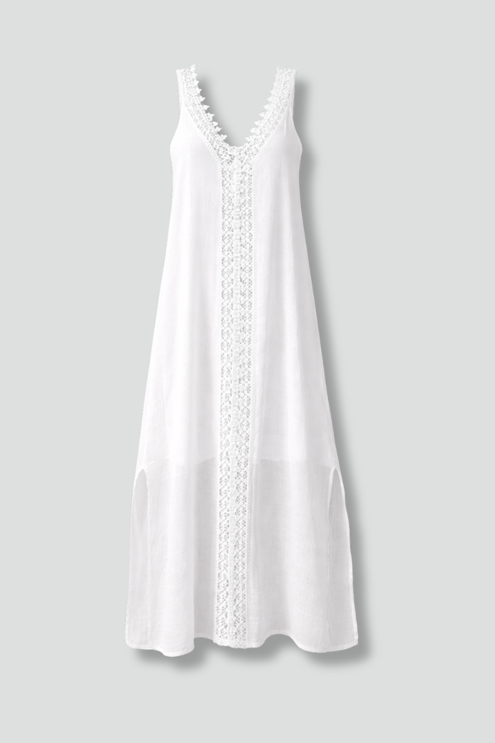 Vestito maxi donna con scollo a V e spacchi laterali