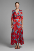 Vestido maxi de mujer con escote en V y corte cruzado en la cintura