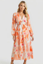 Vestito donna scollo a V con stampa floreale