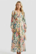 Vestito donna scollo a V con stampa floreale