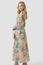Vestito donna scollo a V con stampa floreale