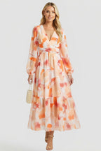Vestito donna scollo a V con stampa floreale