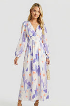 Vestito donna scollo a V con stampa floreale