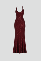 Vestido maxi de mujer con escote en V y sin mangas