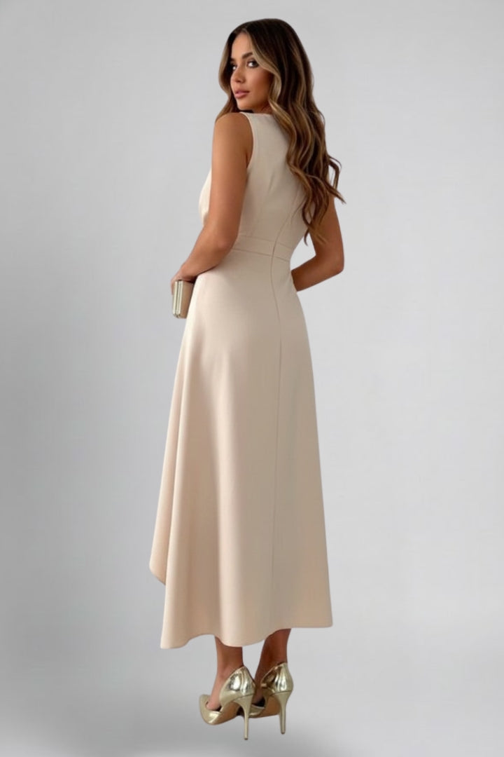 Vestito maxi donna con scollo a V