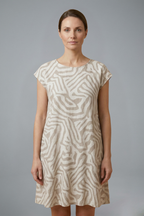 Vestido midi de mulher com corte em A e mangas largas