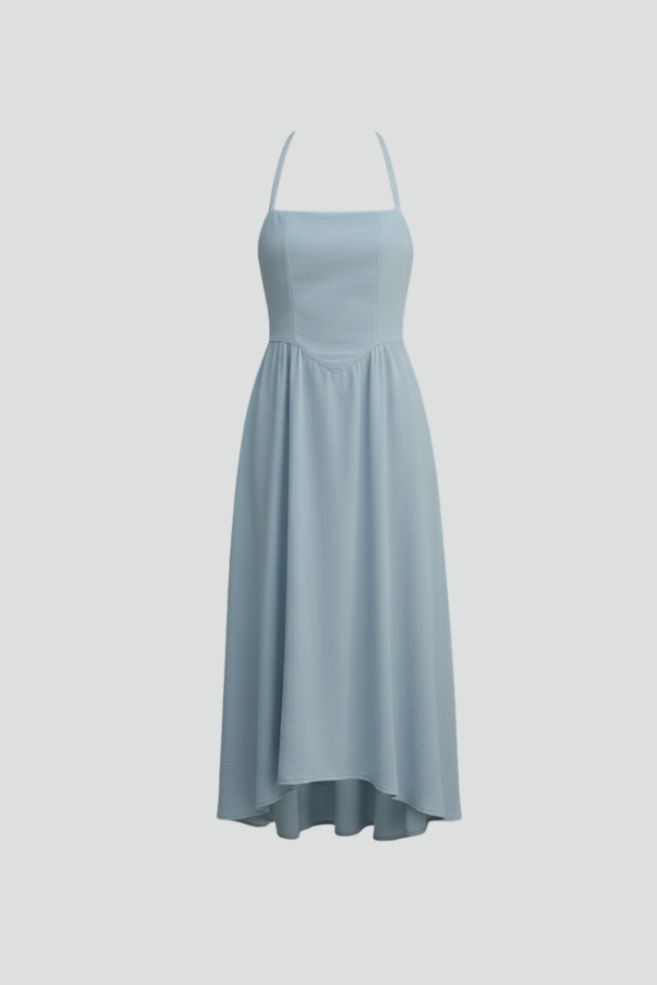 Rochie midi de damă cu decolteu pătrat