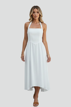 Rochie midi de damă cu decolteu pătrat