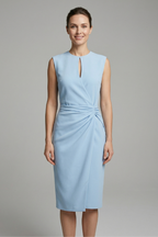 Vestito midi donna scollo a goccia e vita drappeggiata