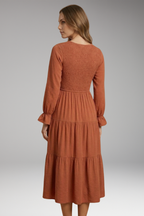 Robe midi femme manches longues