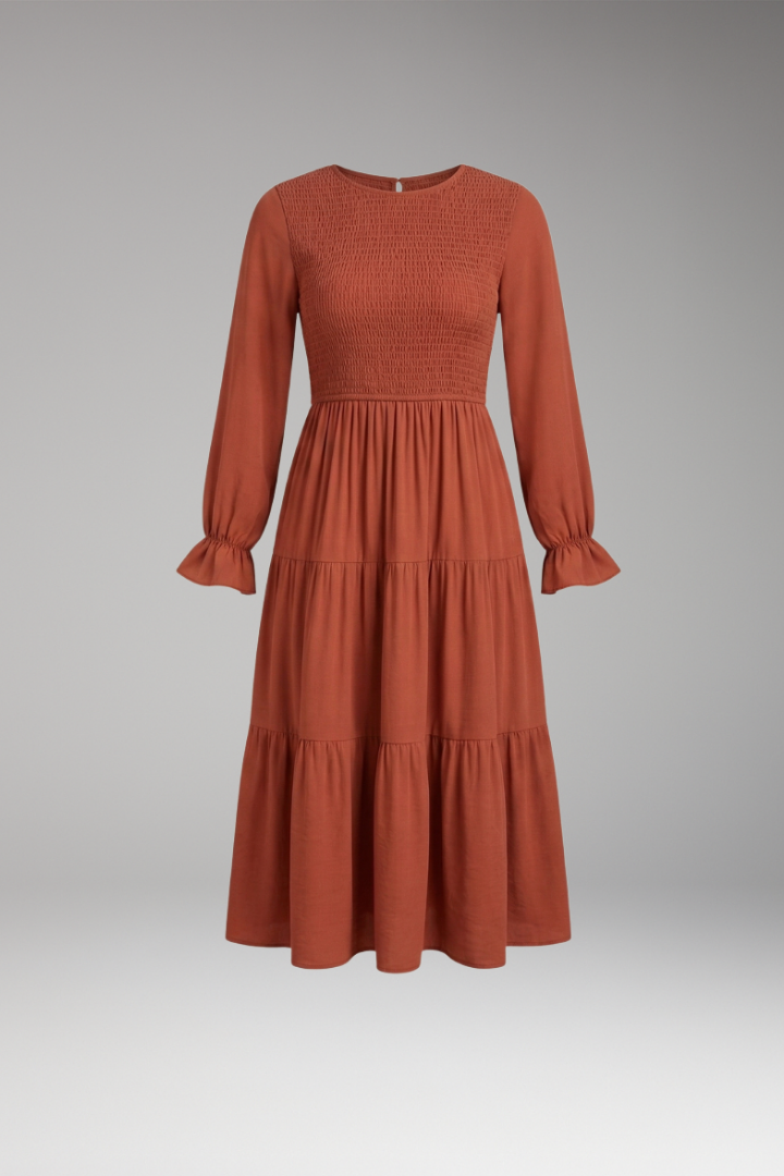 Robe midi femme manches longues