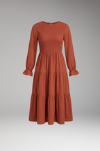 Robe midi femme manches longues