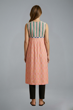 Vestido midi de mujer sin mangas con mezcla de lino