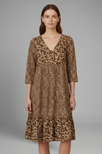 Vestito midi donna con taglio strutturato e superficie liscia