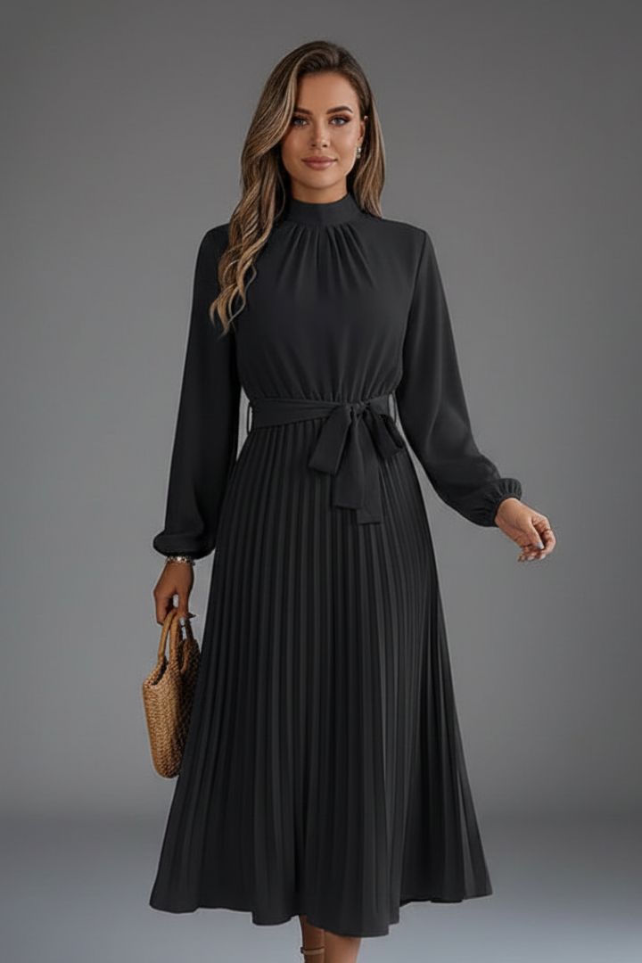 Vestido midi de mulher com decote em V