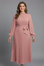 Vestido midi de mulher com decote em V