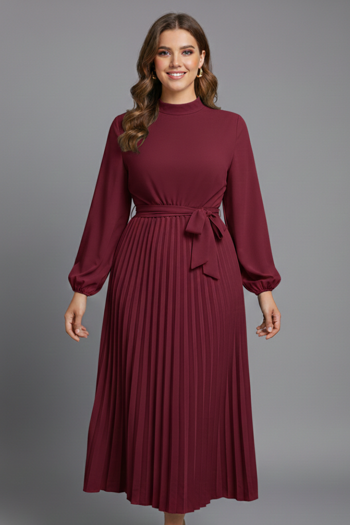 Vestido midi de mulher com decote em V