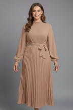 Vestido midi de mulher com decote em V