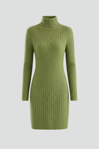 Rochie mini de damă cu decolteu înalt și mâneci lungi