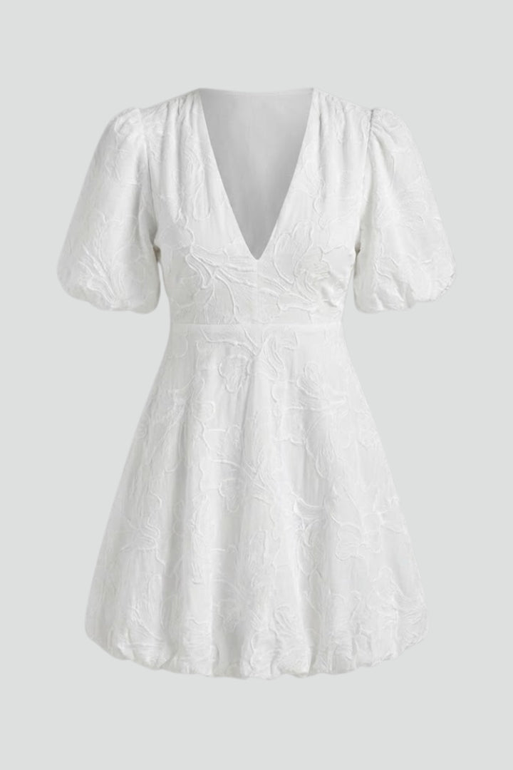 Vestito mini donna con maniche a sbuffo