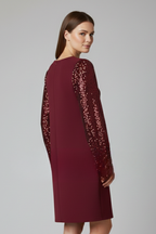 Robe mini femme col rond manches longues