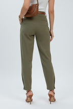 Pantaloni donna a vita alta con gamba affusolata