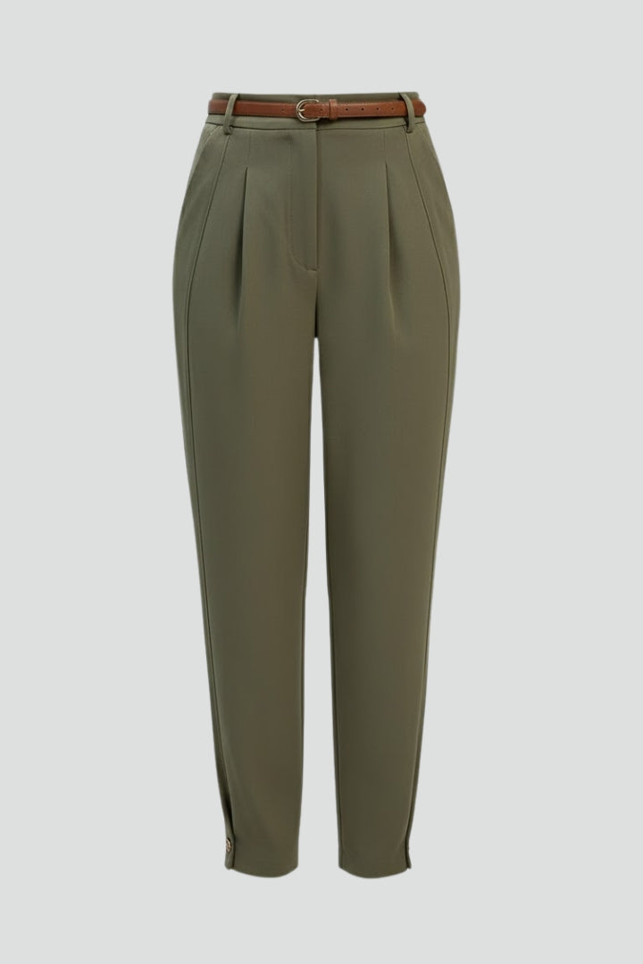 Pantaloni donna a vita alta con gamba affusolata
