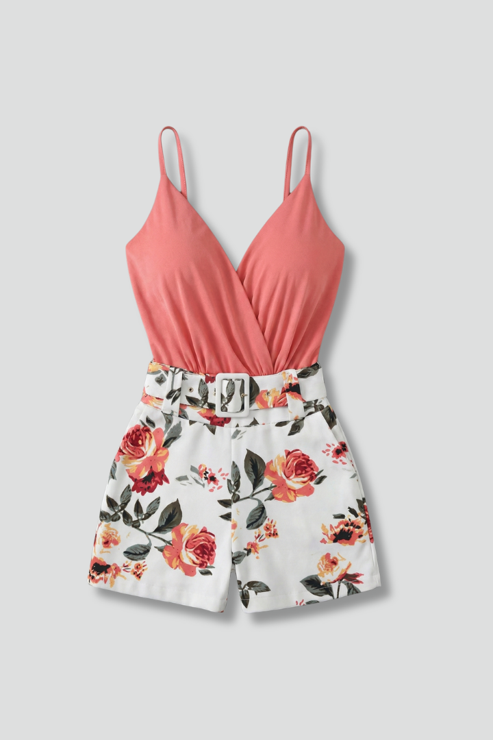 Vestito donna con scollo a V e stampa floreale