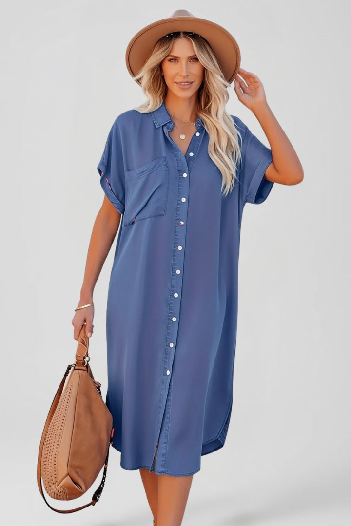 Vestito donna con bottoni sul davanti