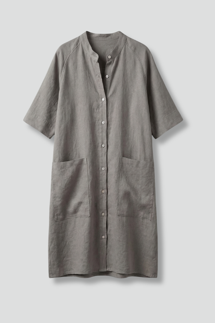 Robe femme boutonnée manches courtes