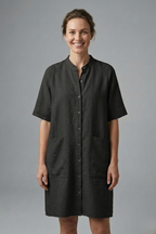 Robe femme boutonnée manches courtes