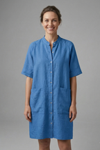 Robe femme boutonnée manches courtes