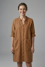 Robe femme boutonnée manches courtes